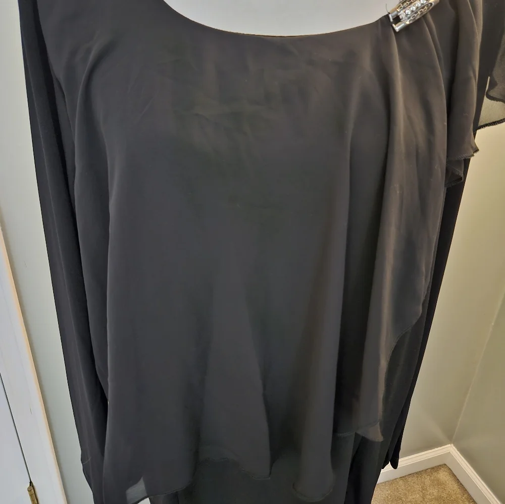 Simonton Says Women's Size 1x Black Long Sleeve Blouse with Embellished Detail - Picture 9 of 12